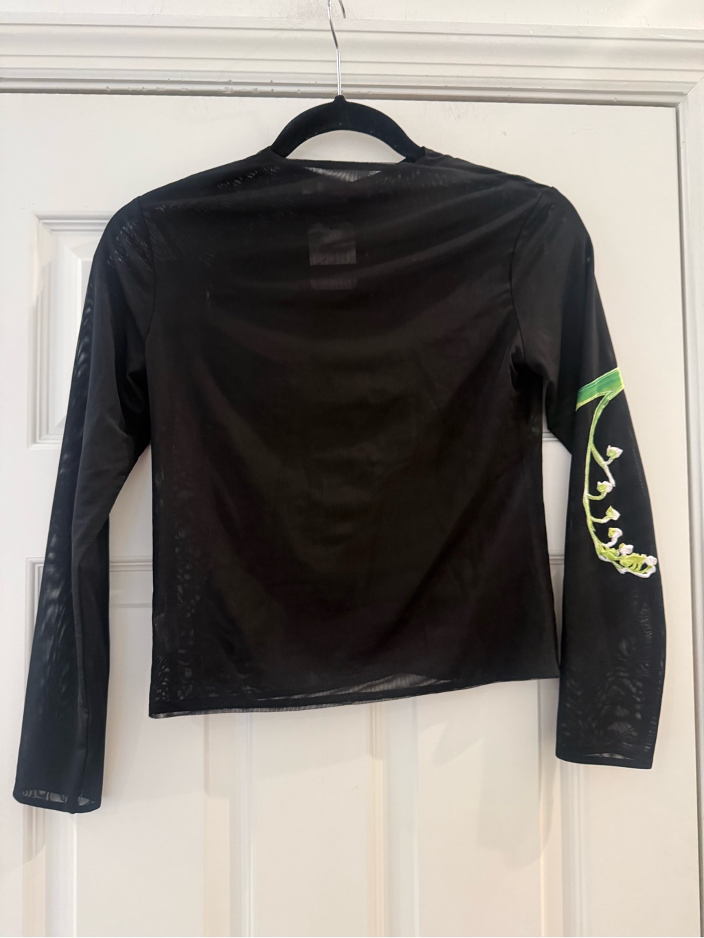 Nwt Tyler Mcgillivary Pansy Applique Cardigan Black Mesh Long Sleeve Xs — image 8 of 8